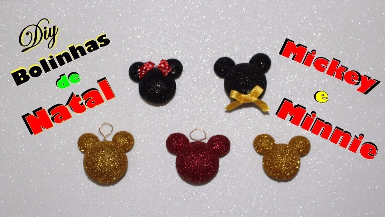 Diy. bolinhas de natal Mickey e Minnie de isopor (Especial de Natal)
