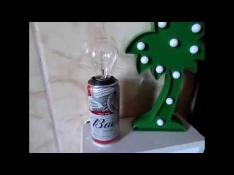 DIY COMO FAZER Luminária de Latinha de Cerveja e Cimento  - DIY