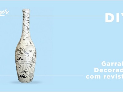 DIY | Garrafa Decorada com revista ✂
