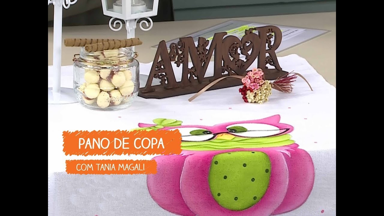 Pano de Copa Corujinha com Tania Magali | Vitrine do Artesanato na TV - Rede Família