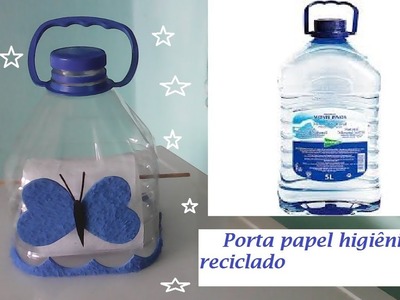 Porta papel higiênico de garrafa pet e eva fácil,ideias com garrafa pet e eva,plastic bottle craft