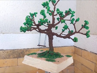 Como fazer Bonsai artificial com materiais reciclados, Diy mini arvore, Mini tree
