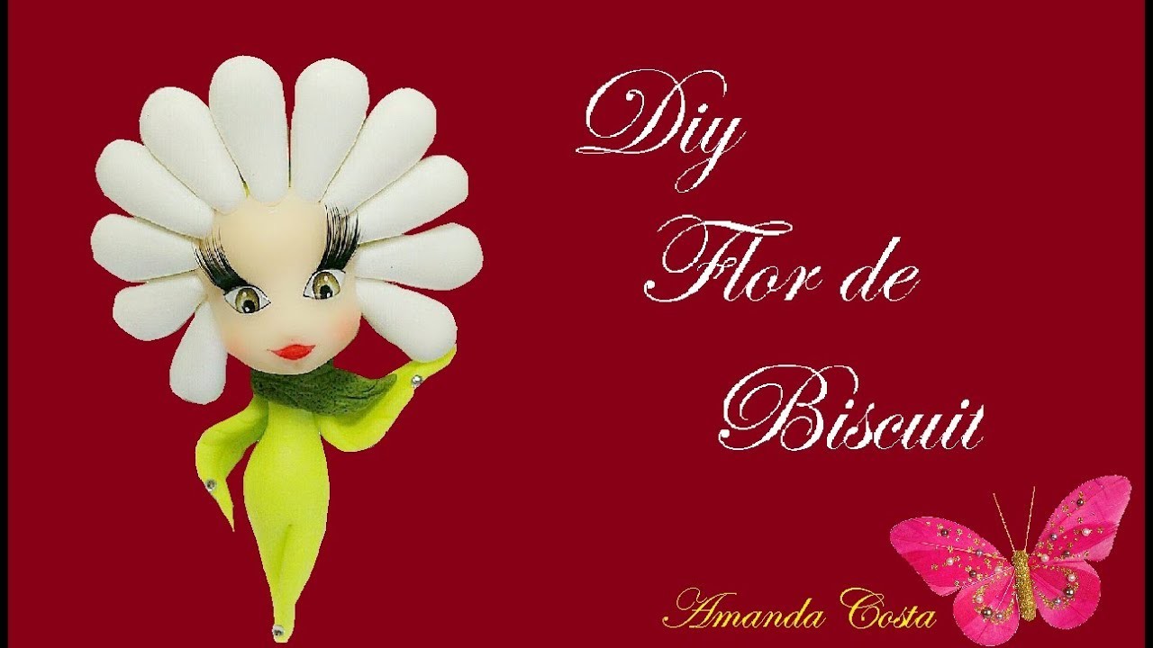 (DIY Biscuit )  Menina flor
