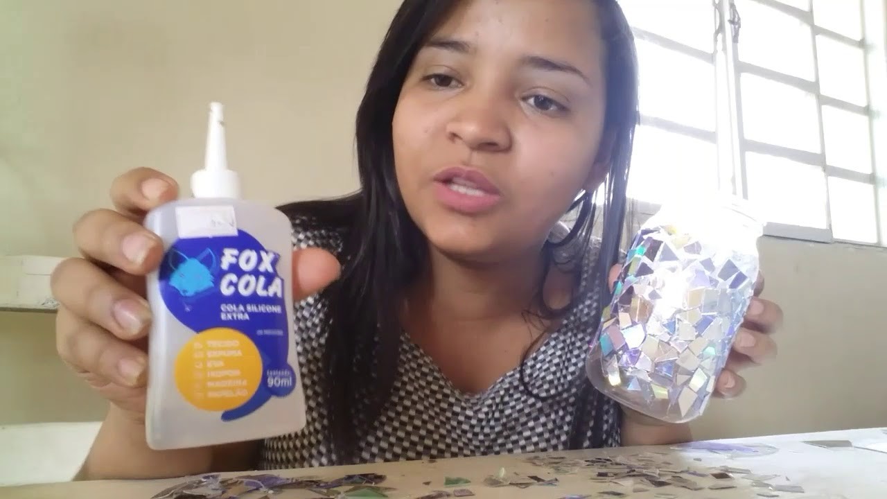 Diy com pote de maionese e CD