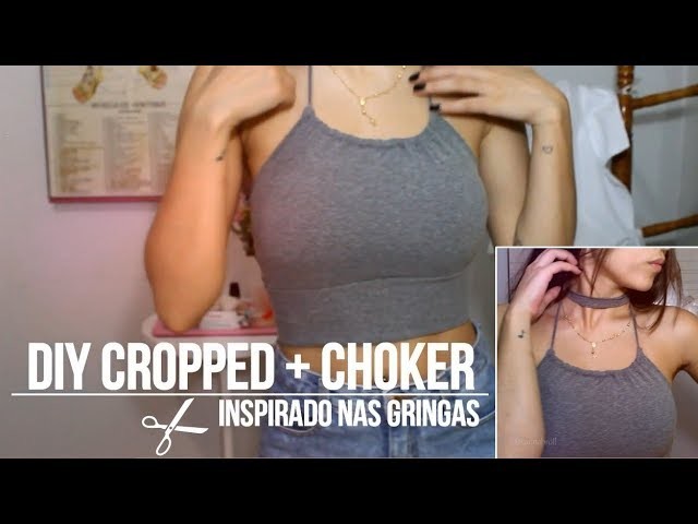 DIY: CROPPED + CHOKER USANDO 1 SHORT LEGGING | Carina Broll