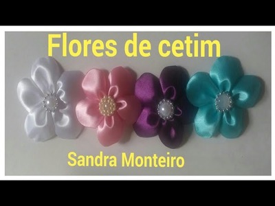 DIY: Flores de cetim. passo a passo facil. Sandra Monteiro