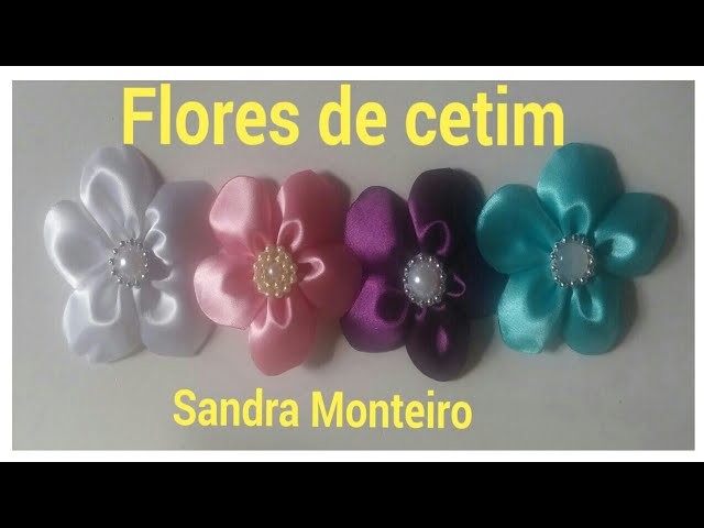 DIY: Flores de cetim. passo a passo facil. Sandra Monteiro