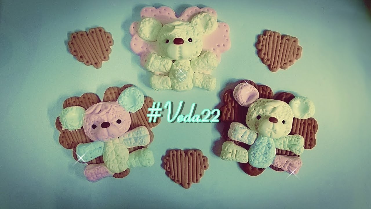 DIY - Ima de geladeira de ursinho em biscuit - #moldeliciando - #VEDA22 #biscuitdaZurc