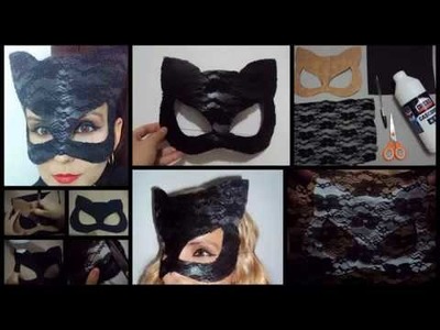 DIY máscara de mulher gato de eva com renda passo a passo