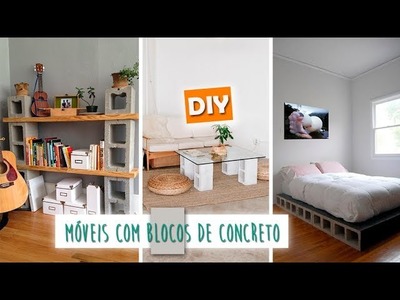 DIY: móveis com blocos de concreto. 17 ideias faça você mesmo