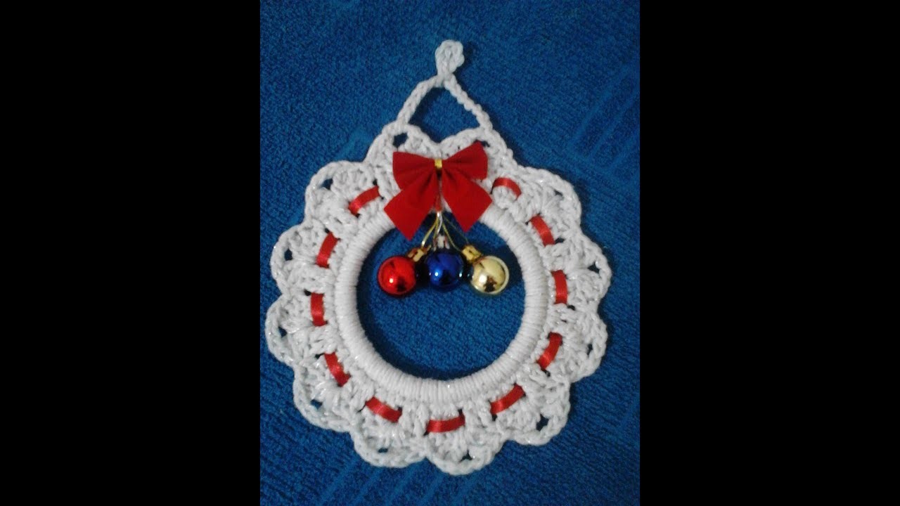 Guirlanda de croche , na argola #videoaula #croche #crochet #örgü #guirlandadenatal #manualidades