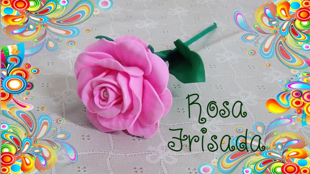 Rosa de EVA Frisada com Garfo - DIY