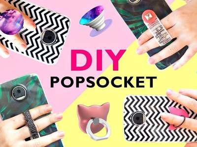 4 DIY POPSOCKET e SUPORTE de dedos para CELULAR - Como fazer fácil - Capinhas personalizadas