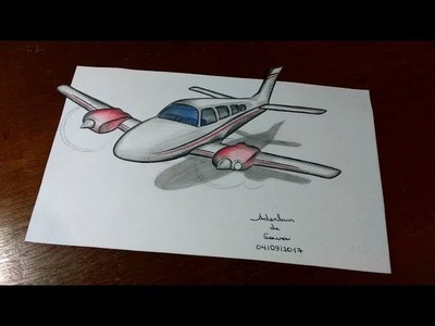 Desenho de um avião em 3D - 04.09.2017