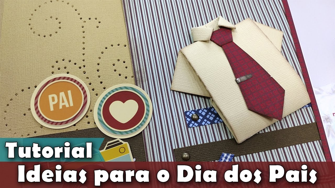Ideias para o Dia dos Pais | Camisa de origami | Página de scrap