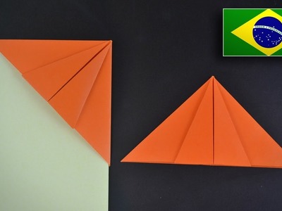 Origami: Marca-página muito fácil - Instruções em Português BR
