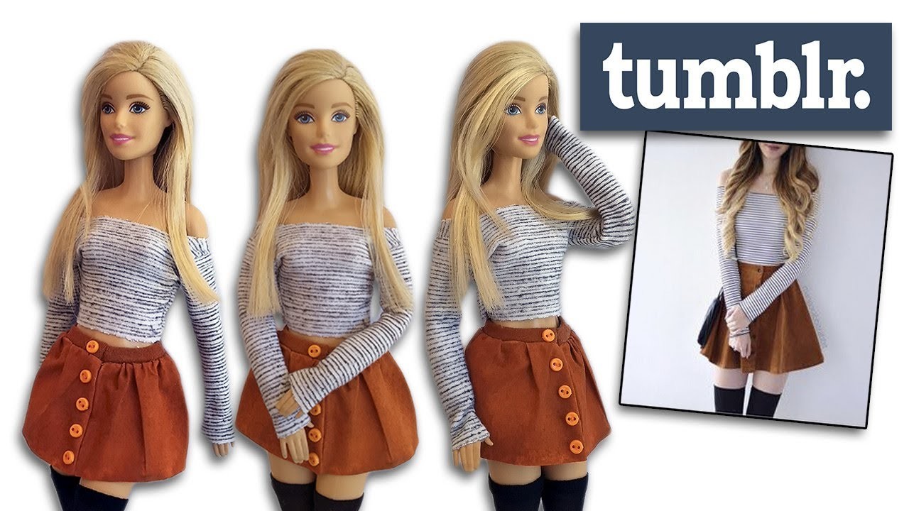 Roupa Tumblr para Barbie | DIY | Cherry Miniaturas