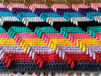 Tapete colorido de crochê(arco-íris 3D) Valéria crochê & Diversos