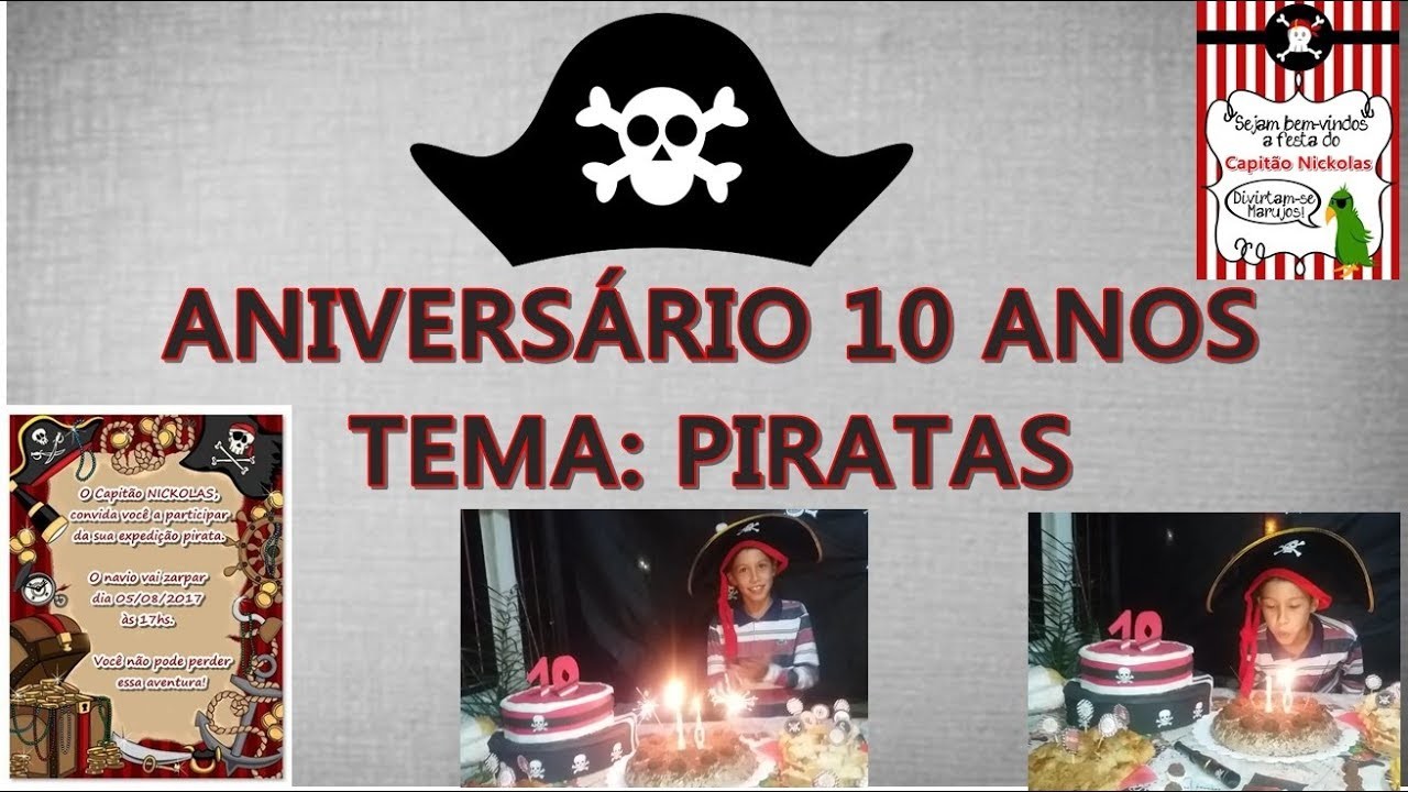 Decoração Aniversário Piratas Fácil | Aniversário 10 anos |  Em casa