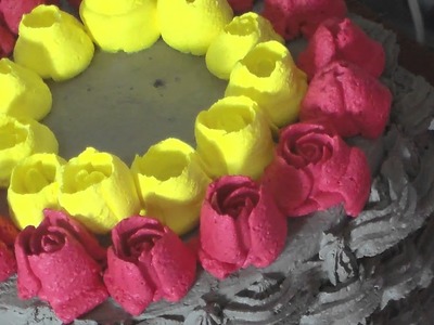 Decoração Bolo Cesta de Flores ( Chantilly )
