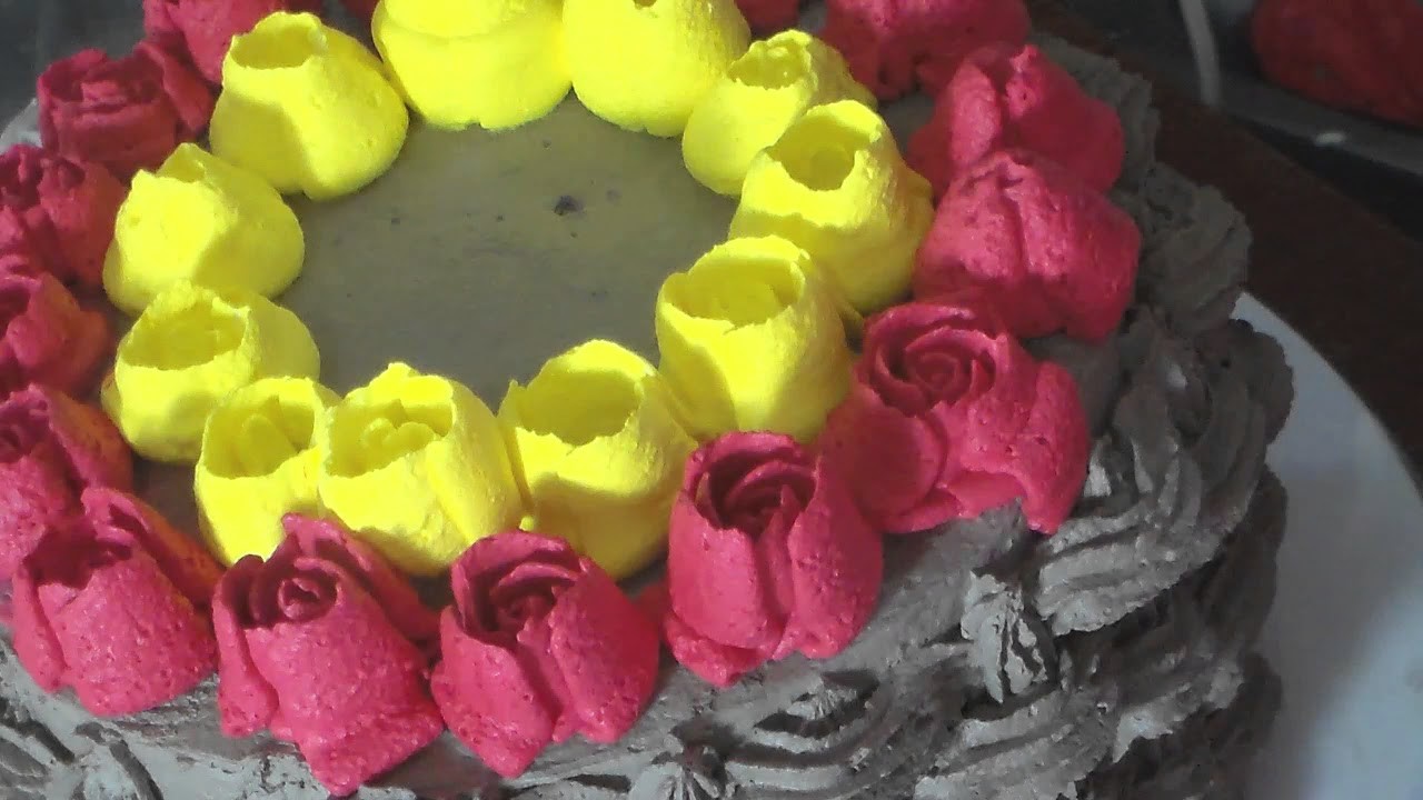 Decoração Bolo Cesta de Flores ( Chantilly )
