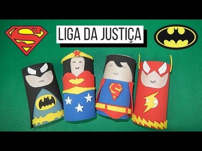 Decoração com heróis da liga da justiça de rolos de papel. Por Pricity  Lixo ao luxo #4