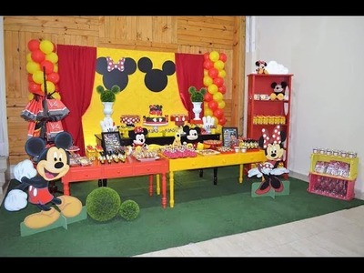 Decoração Mickey e Minnie vermelha. Thaís decorações