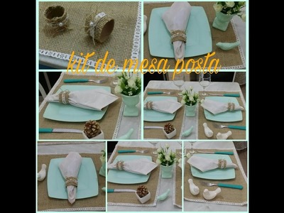 DIY- kit de mesa posta rústico feito com juta.