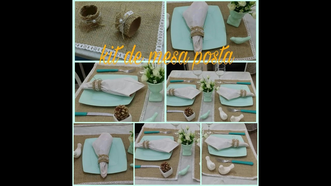 DIY- kit de mesa posta rústico feito com juta.