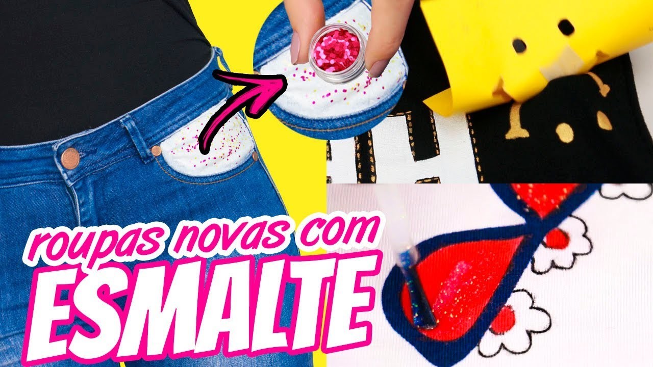 DIY - TRANSFORMANDO ROUPA VELHA EM NOVA COM ESMALTE