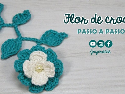 Flor de crochê simples para aplicação - JNY Crochê
