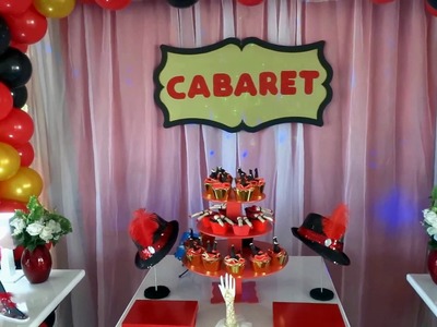 Cabaré(Cabaret) - Decoração de mesa temática para festa de aniversário