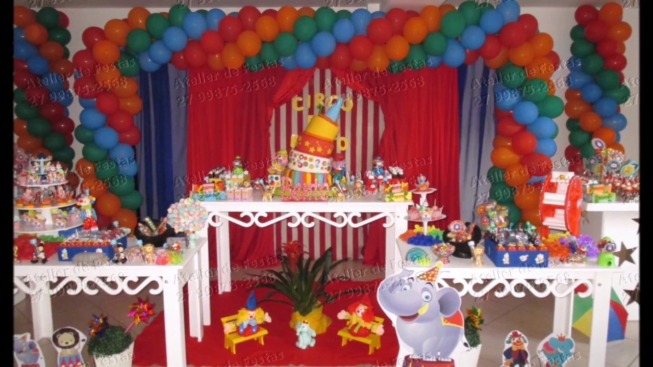 DECORAÇÃO COM BALÕES TEMA CIRCO E OUTROS