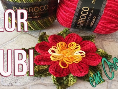Flor Rubi Premium em Crochê por Neila Dalla Costa
