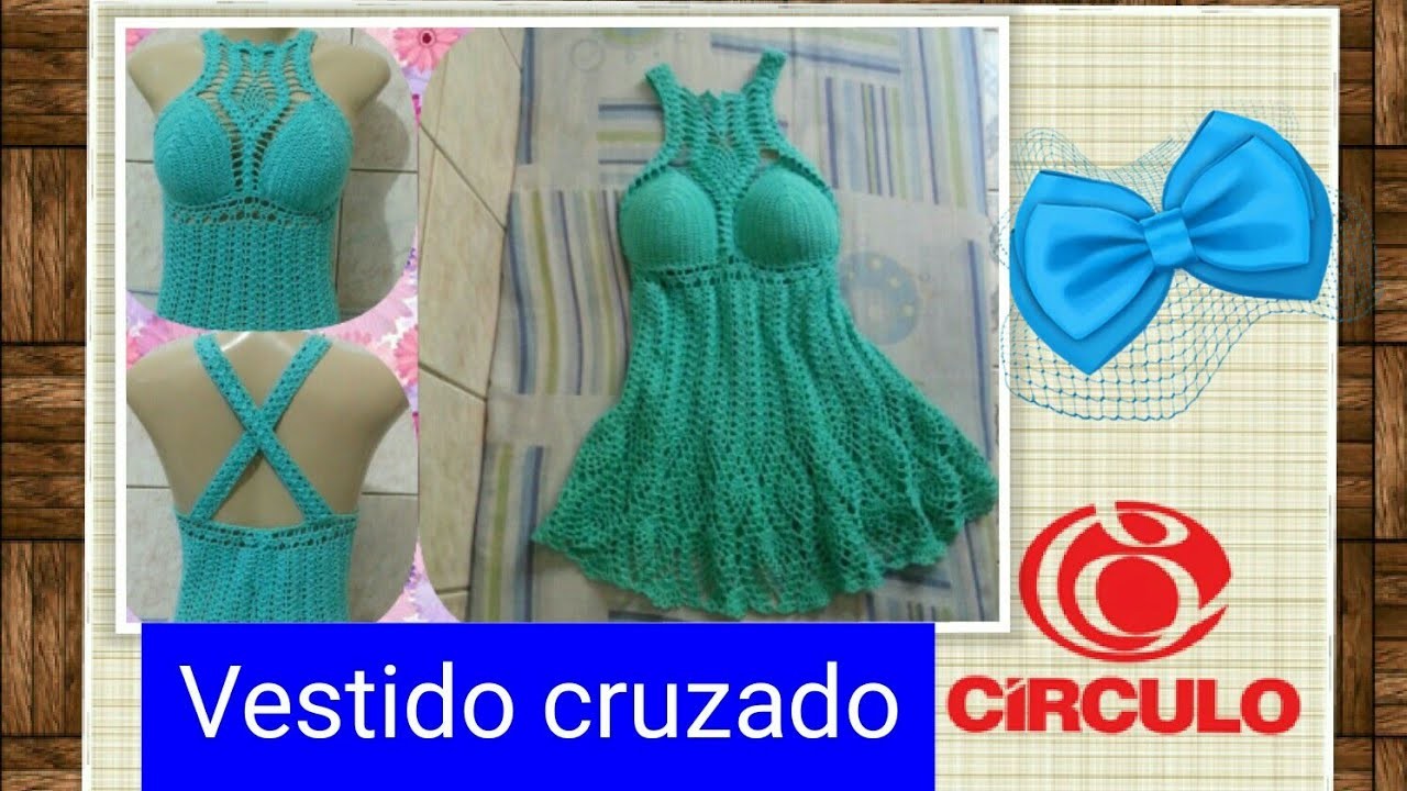Versão canhotos:Vestido ponto abacaxi cruzado em crochê (2°parte) # Elisa Crochê