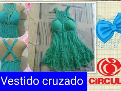 Versão canhotos: Vestido ponto abacaxi cruzado em crochê (1°parte) # Elisa Crochê