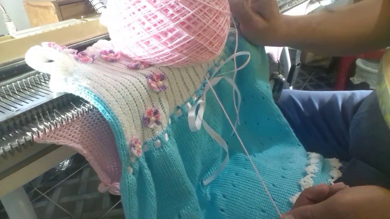 Vestido com linha ane em tricô a maquina