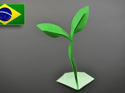 Origami: Broto. Plantinha - Instruções em Português BR