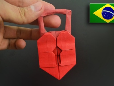 Origami: Cadeado de Coração - Instruções em Português BR