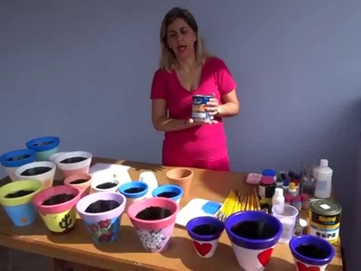 Pintura em vaso de ceramica