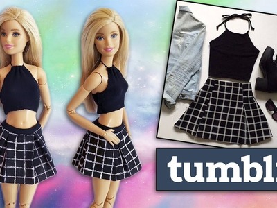 Saia Xadrez para Barbie | Como Fazer Roupa de Boneca