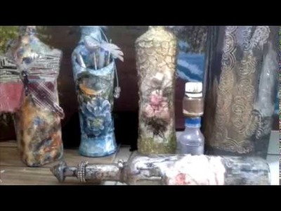 Tinta Metálica ouro e prata feito em casa  ( Mais arte na garrafa   no 2   video   )