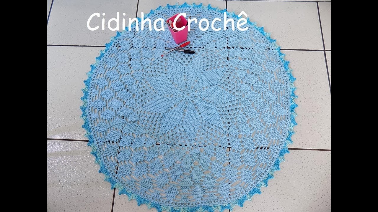 Cidinha Crochê : Tapete Em Croche Redondo -Passo A Passo-Tutorial Completo