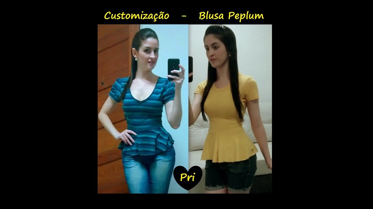 Customização de Blusa Modelo Peplum ♥ DIY