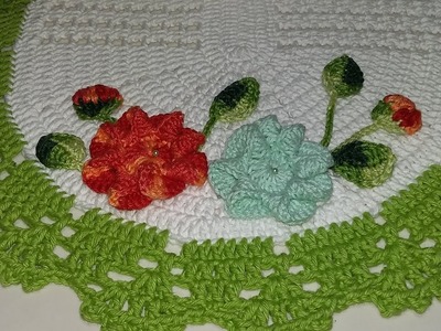 Flor Para aplicação em Tapete de crochê