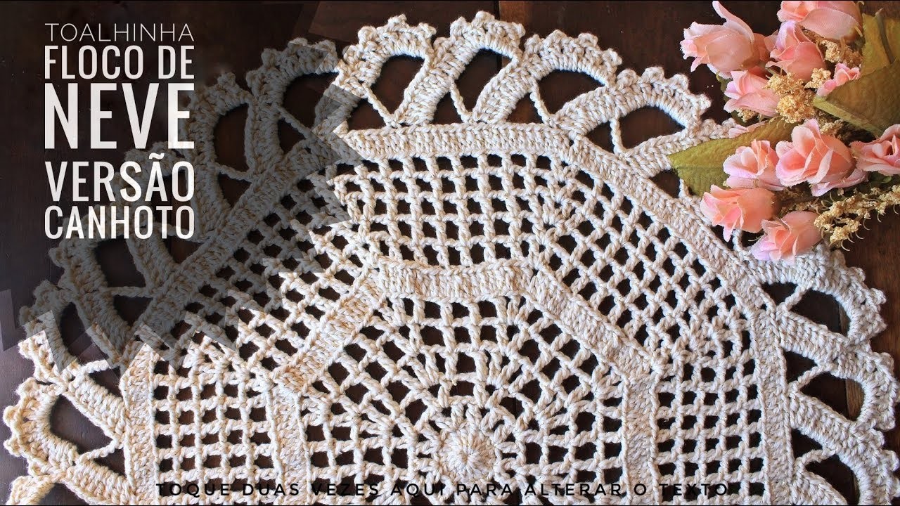 Toalhinha de #crochê Floco de Neve |Versão Canhoto| -Artes da Desi