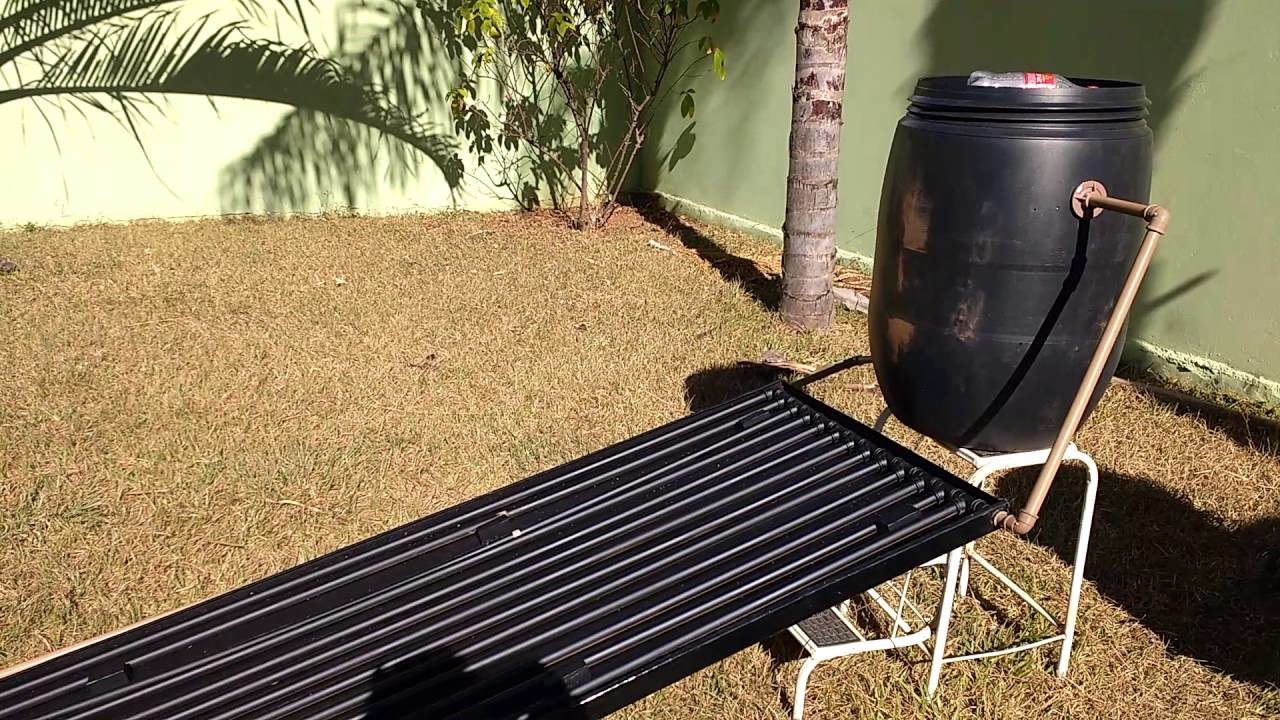 Aquecedor solar caseiro com tubos de PVC