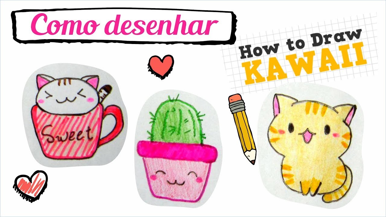 Como desenhar coisas fofas [fácil] - Aplicativo How to draw Kawaii