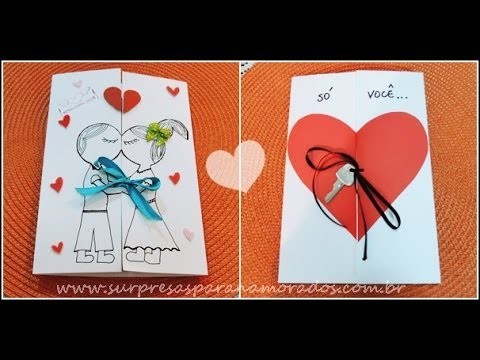 Dia dos Namorados - Cartão com fita de cetim