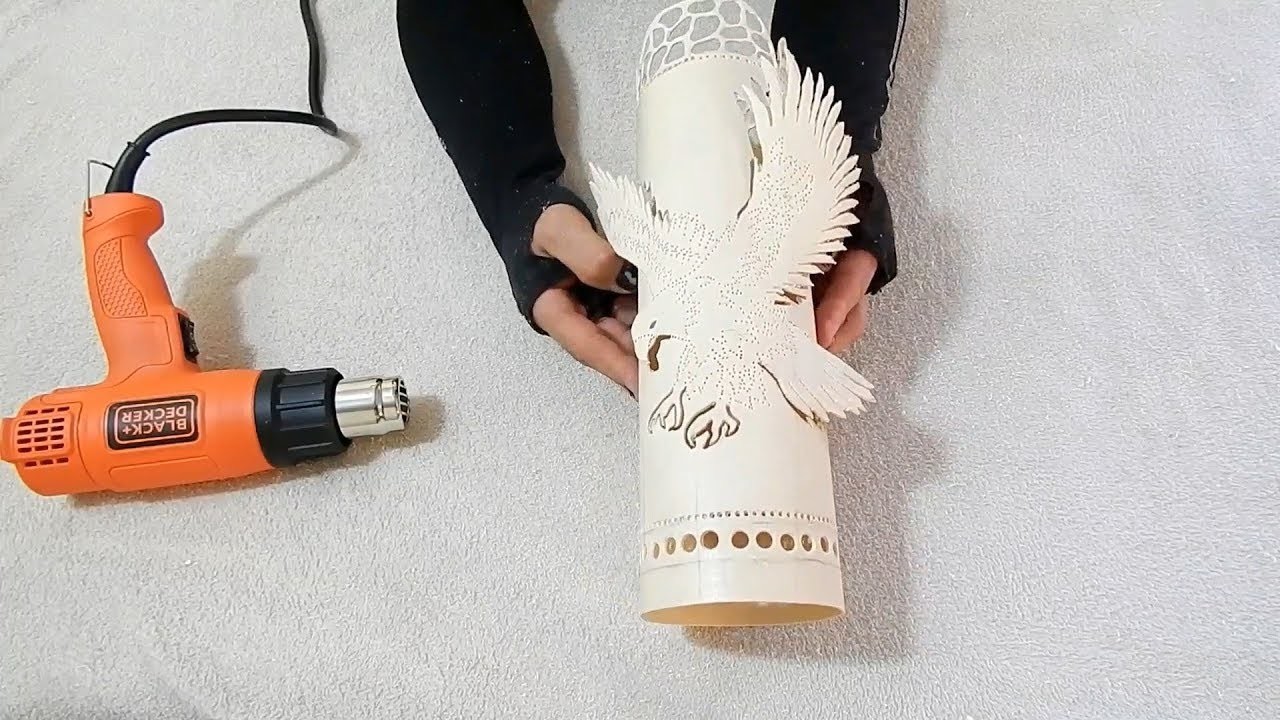 DIY Aprenda fazer uma Luminária de PVC formato Águia